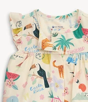 Magnetic Me Baby Girls Newborn-24 Months Wonderlust Wildlife Ruffle Sleeve Romper