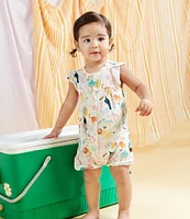 Magnetic Me Baby Girls Newborn-24 Months Wonderlust Wildlife Ruffle Sleeve Romper