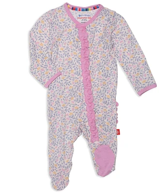 Magnetic Me Baby Girls Newborn-9 Months Long Sleeve Amelia Floral Footed Coverall