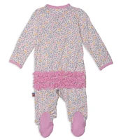 Magnetic Me Baby Girls Newborn-9 Months Long Sleeve Amelia Floral Footed Coverall