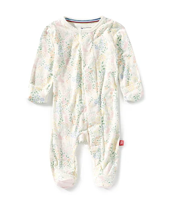 Magnetic Me Baby Girls Newborn-9 Months Long-Sleeve Hoppy Garden Footed Coverall