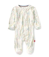 Magnetic Me Baby Girls Newborn-9 Months Long-Sleeve Hoppy Garden Footed Coverall