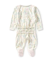 Magnetic Me Baby Girls Newborn-9 Months Long-Sleeve Hoppy Garden Footed Coverall
