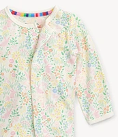 Magnetic Me Baby Girls Newborn-9 Months Long-Sleeve Hoppy Garden Footed Coverall