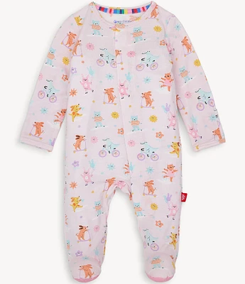 Magnetic Me® Baby Girls Newborn-9 Months Long-Sleeve Playground Pals Printed Footed Coverall