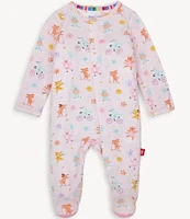 Magnetic Me® Baby Girls Newborn-9 Months Long-Sleeve Playground Pals Printed Footed Coverall