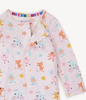 Magnetic Me® Baby Girls Newborn-9 Months Long-Sleeve Playground Pals Printed Footed Coverall
