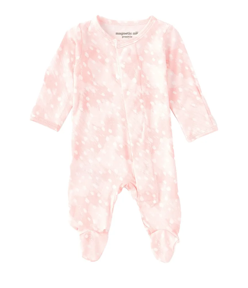 Magnetic Me Baby Girls Preemie-9 Months Long Sleeve Doe Skin Footie Coverall