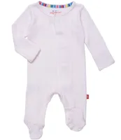 Magnetic Me Baby Girls Preemie-9 Months Long Sleeve Pointelle Knit Footie Coverall