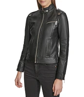 Marc New York Rego Collared Leather Racer Jacket