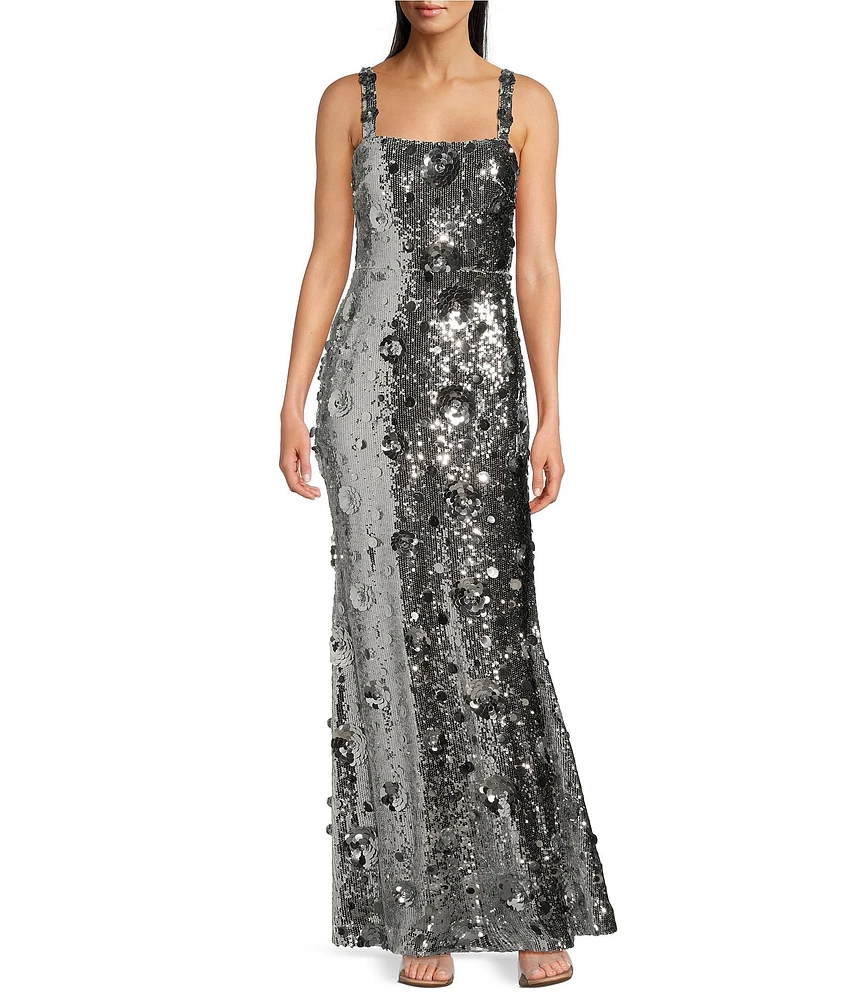 Muse by Marchesa Birch Sequin A-Line Gown Dress