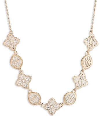 Marchesa Gold Tone Filigree Frontal Collar Necklace