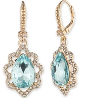 Marchesa Gold Tone Light Turquoise Single Pear Drop Earrings