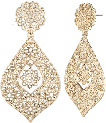 Marchesa Large Filigree Drop Statement Earrings