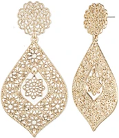 Marchesa Large Filigree Drop Statement Earrings