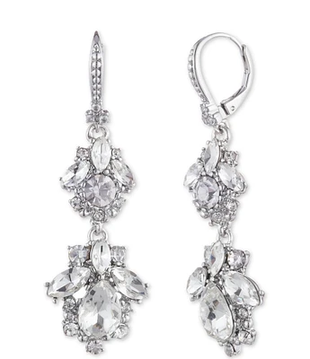 Marchesa Vintage Cluster Crystal Double Linear Earrings