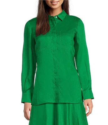 Marella Coordinating Agamia Voile Shirt Collar Long Sleeve Button Front Blouse