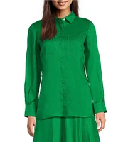 Marella Coordinating Agamia Voile Shirt Collar Long Sleeve Button Front Blouse