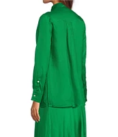 Marella Coordinating Agamia Voile Shirt Collar Long Sleeve Button Front Blouse