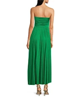 Marella Fecola Jersey Bandeu Pleated Slim Fit And Flare Maxi Dress