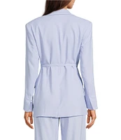 Marella Manisa Stretch Twill Notch Lapel Collar Long Sleeve Double Breasted Belted Coordinating Jacket