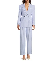 Marella Manisa Stretch Twill Notch Lapel Collar Long Sleeve Double Breasted Belted Coordinating Jacket