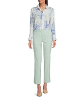 Marella Nicosia Stretch Microfiber Canvas Slim-Leg Pants