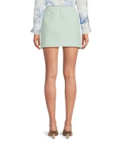 Marella Olpe Stretch Microfiber Canvas Mini Pencil Skirt