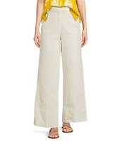 Marella Reseda Garment Dyed Stretch Denim Wide Leg Ankle Pants