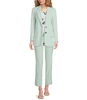 Marella Rubens Stretch Microfiber Canvas Notch Lapel Collar Long Sleeve Two-Button Jacket