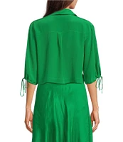 Marella Silk Shirt Collar Neck 3/4 Sleeve Blouse