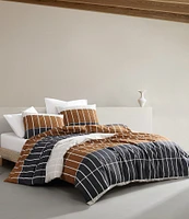 Marimekko Tiiliskivi Raita Brick-Block Printed Outlined Pattern Organic Cotton Duvet Cover Mini Set