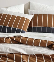 Marimekko Tiiliskivi Raita Brick-Block Printed Outlined Pattern Organic Cotton Duvet Cover Mini Set