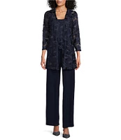 Marina 3/4 Sleeve Square Neck Jumpsuit And Jacket 2-Piece Set