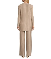 Marina Long Sleeve Keyhole Neck Pleated Knit 2-Piece Pant Set