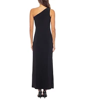 Marina One Shoulder Rouched Side Gown