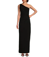 Marina One Shoulder Side Ruched Long Dress