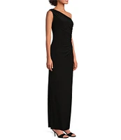 Marina One Shoulder Side Ruched Long Dress