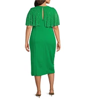 Marina Plus Size Beaded Capelet Dress