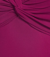 Marina Plus Size Beaded Short Sleeve Jersey Knot Front Dress