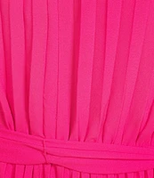 Marina Plus Size Long Sleeve Pleated Dress