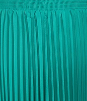 Marina Plus Size Sleeveless Halter Mock Neck Smocked Pleated Crepe Chiffon A-Line Maxi Dress