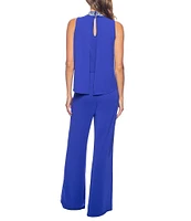 Marina Sleeveless Beaded Mock Neck Jumpsuit