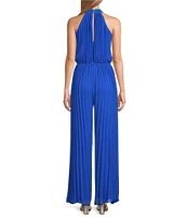 Marina Sleeveless Halter Neck Pleated Jumpsuit