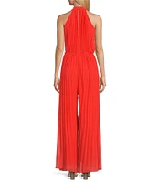 Marina Sleeveless Halter Neck Pleated Jumpsuit
