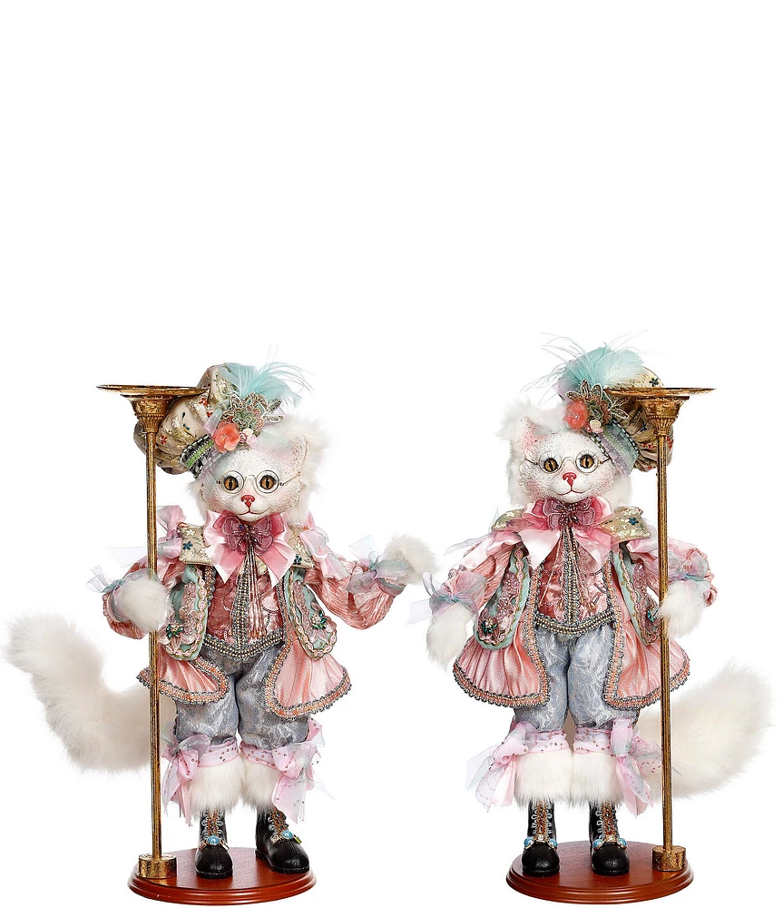 Mark Roberts Cat Candleholder Set of 2