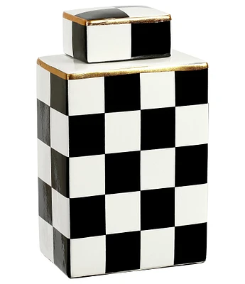 Mark Roberts Checkered Box Decorative Jar with Lid