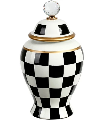 Mark Roberts Checkered Urn with Lid