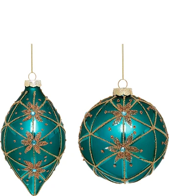 Mark Roberts Holiday Colleciton Geometric Floral Ornament, Set of 6