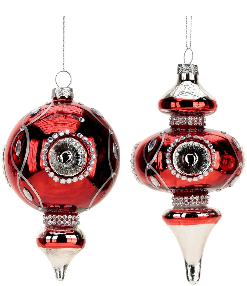 Mark Roberts Holiday Collection 12-Piece Assorted Fancy Crystal Ornament Set